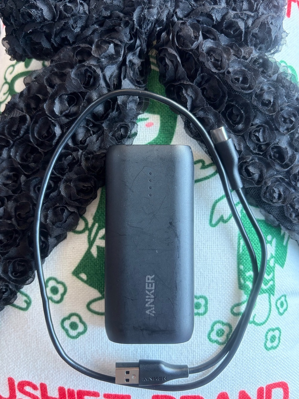 Anker Black Portable Power Bank with USB-C Cable